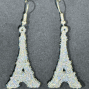 Eiffel Tower Metallic Embroidered Earrings - Image 2