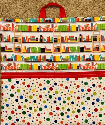 Reading Pillow - Library Books and Colored Dots