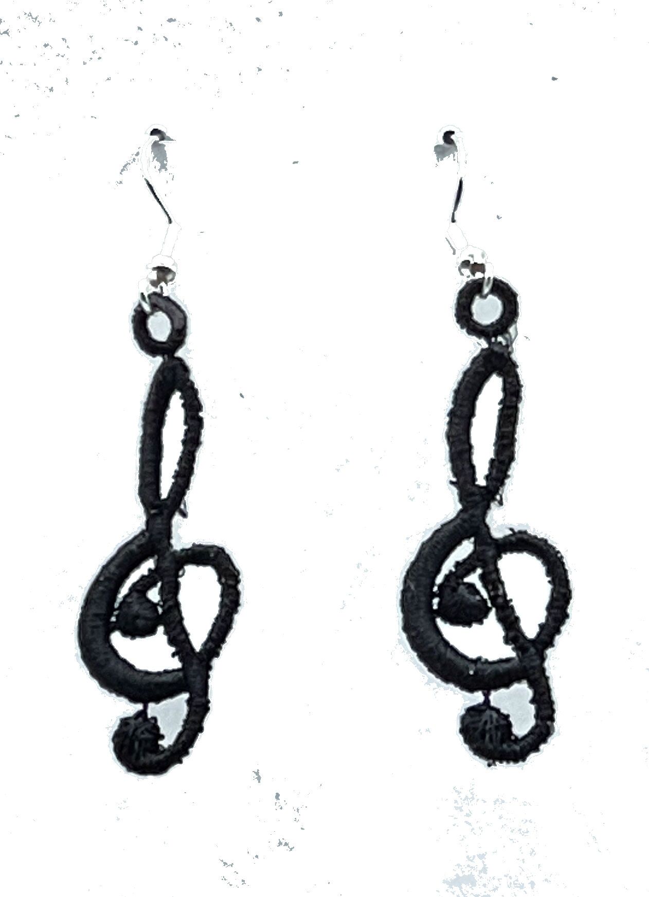 Treble Clef Embroidered Earrings - Image 3
