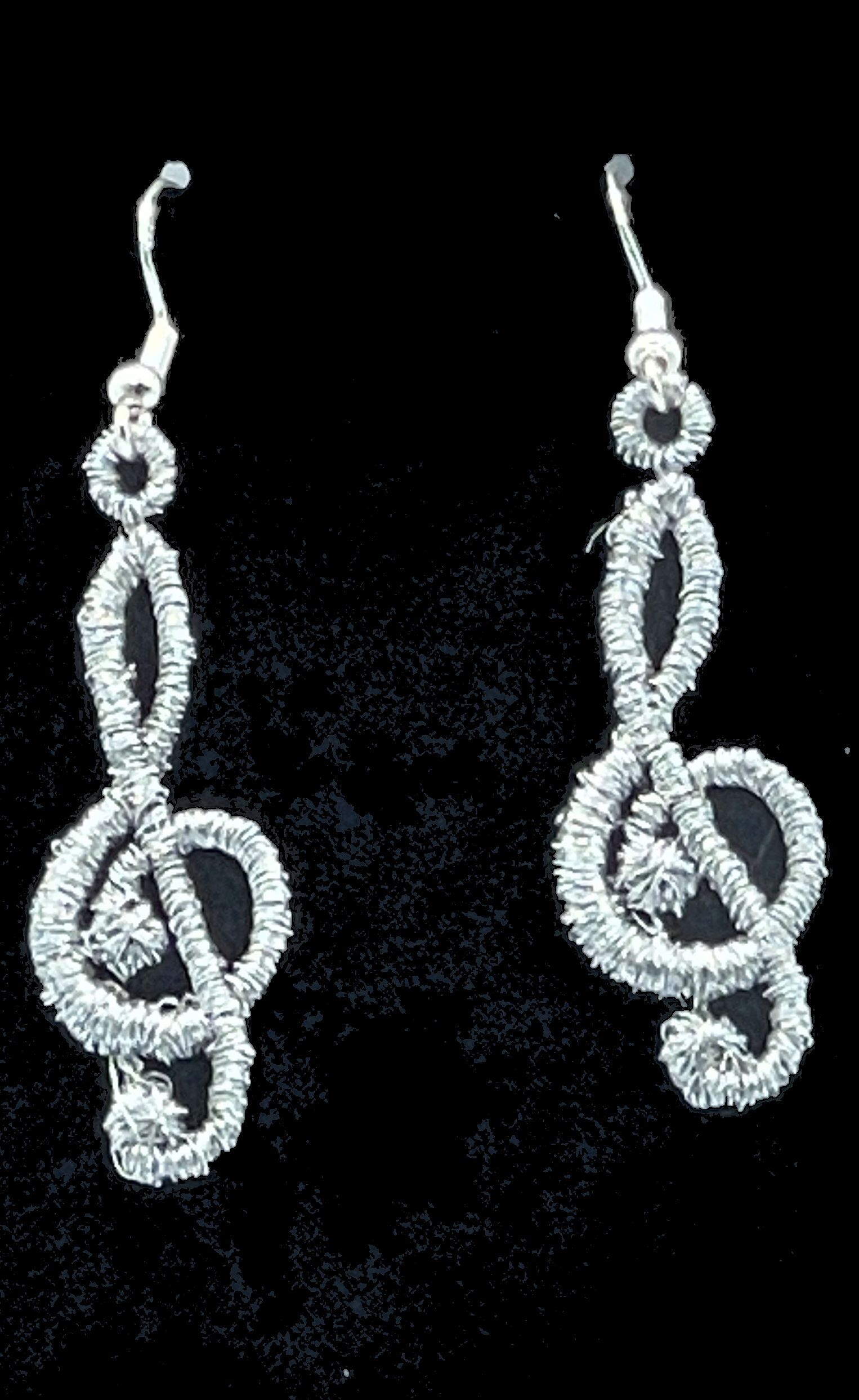 Treble Clef Embroidered Earrings - Image 2