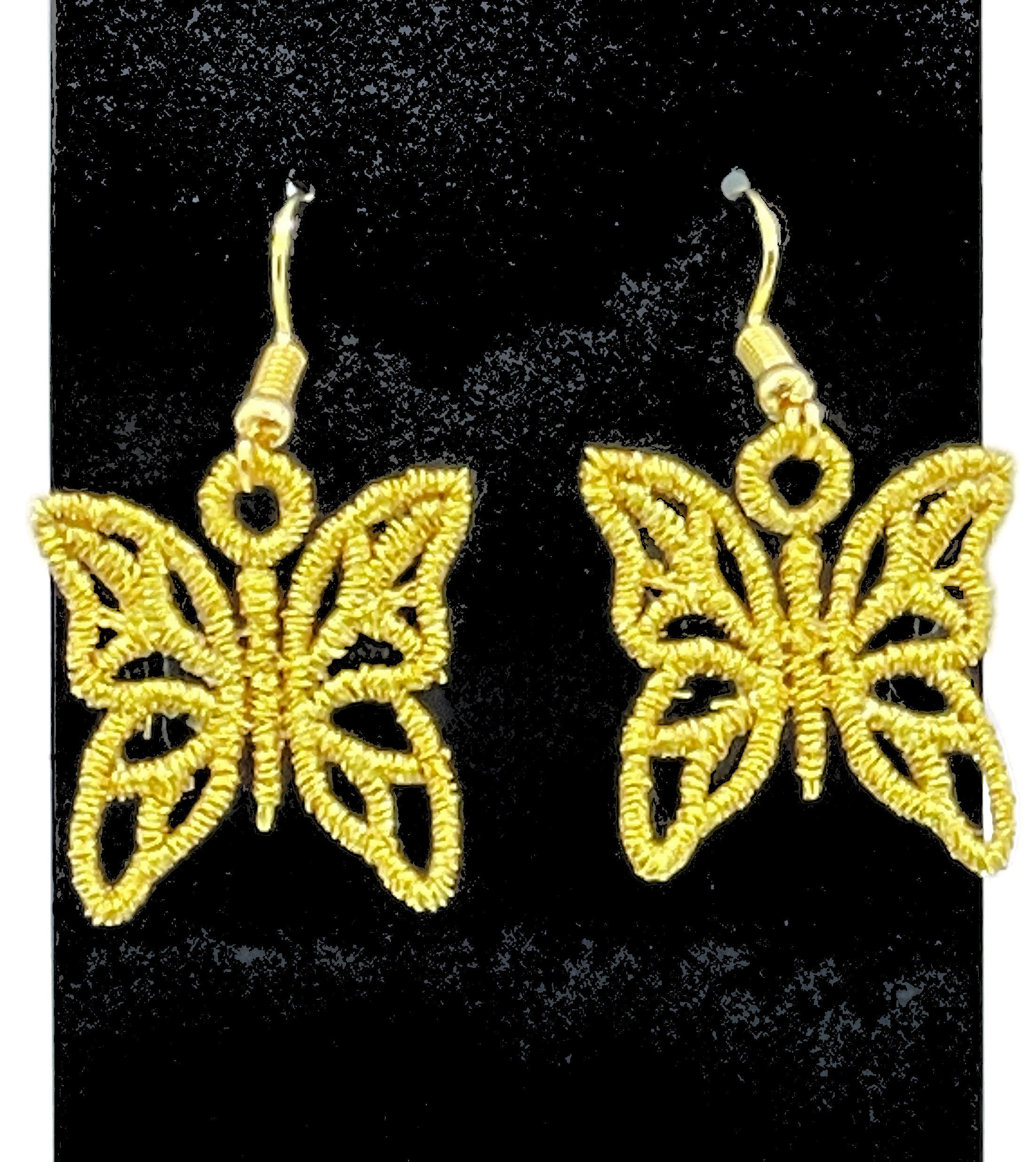Butterfly Embroidered Earrings