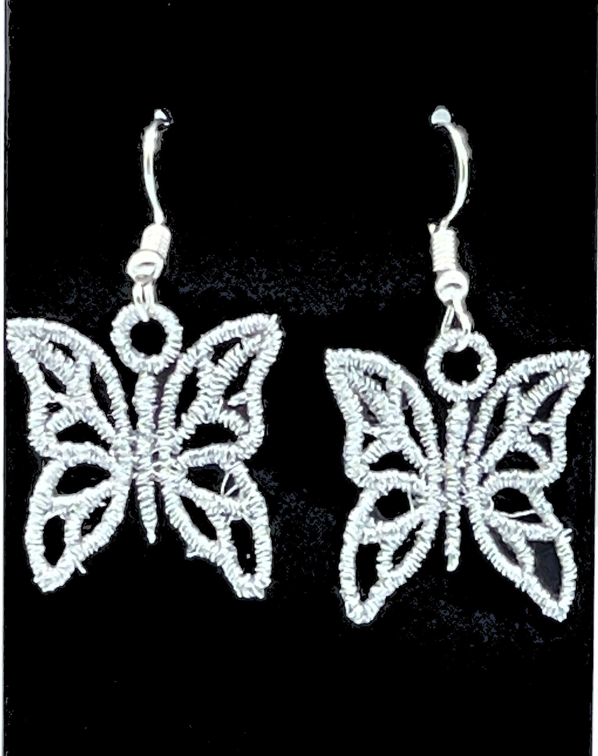 Butterfly Embroidered Earrings - Image 2
