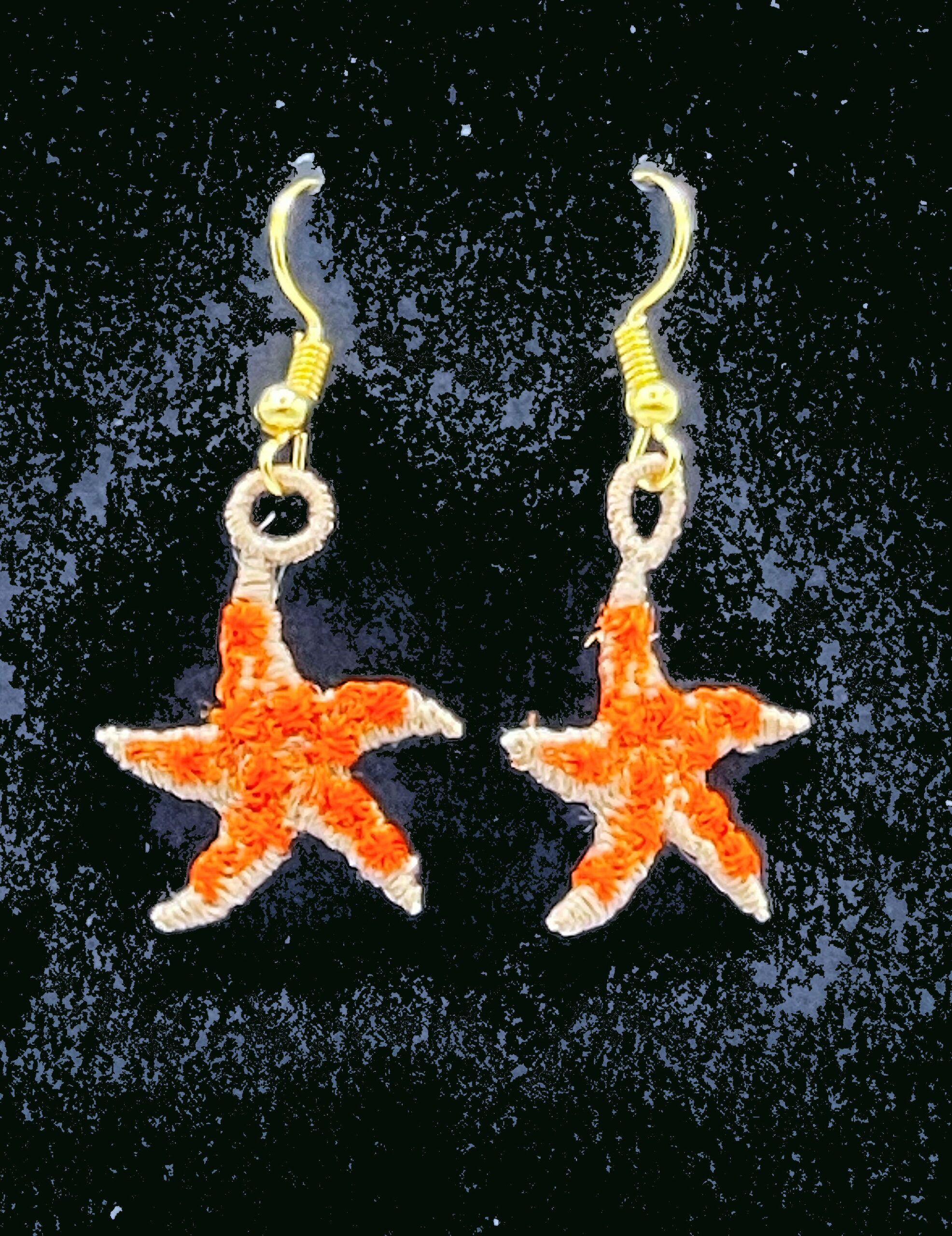 Starfish Embroidered Earrings