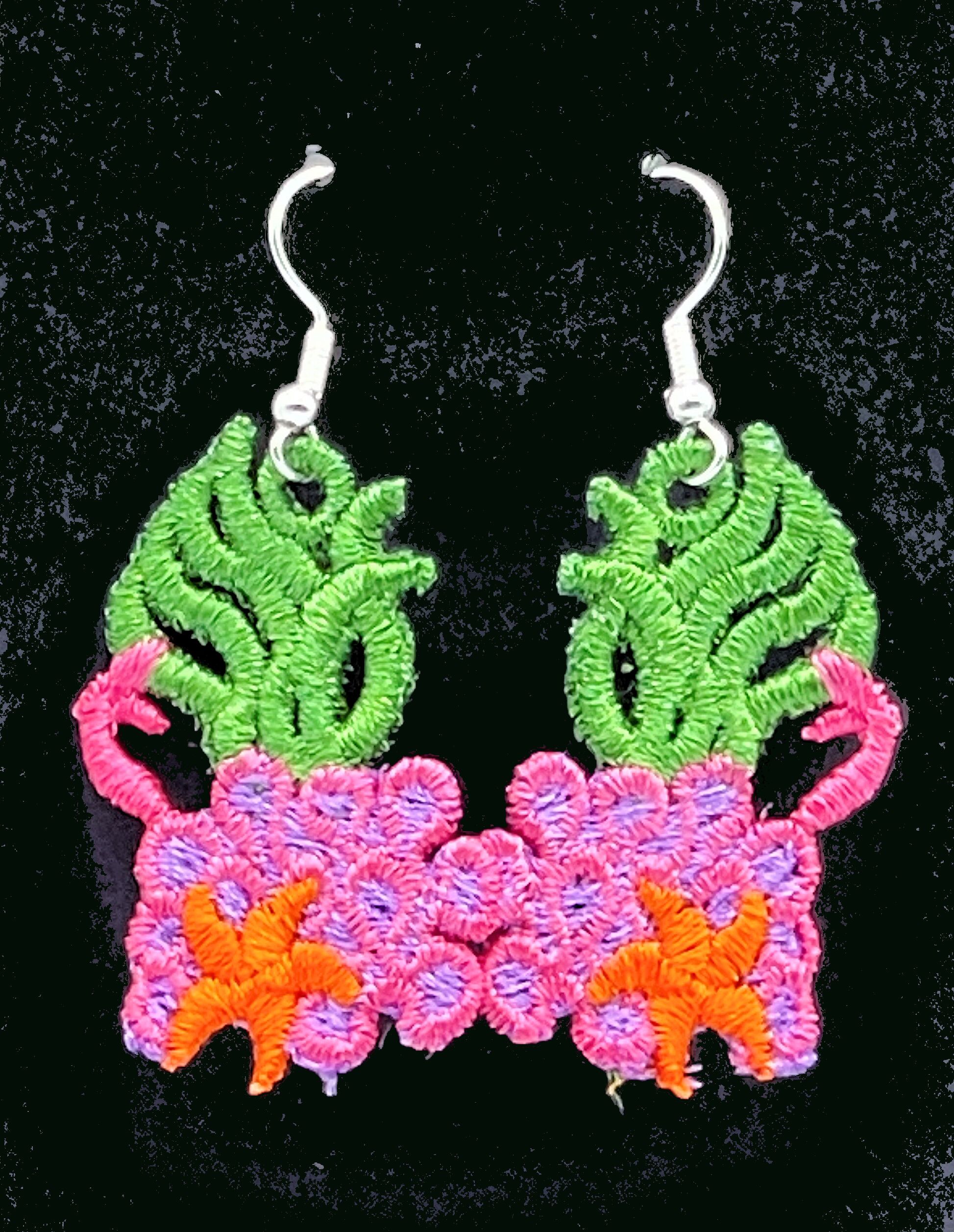 Under the Sea Embroidered Earrings