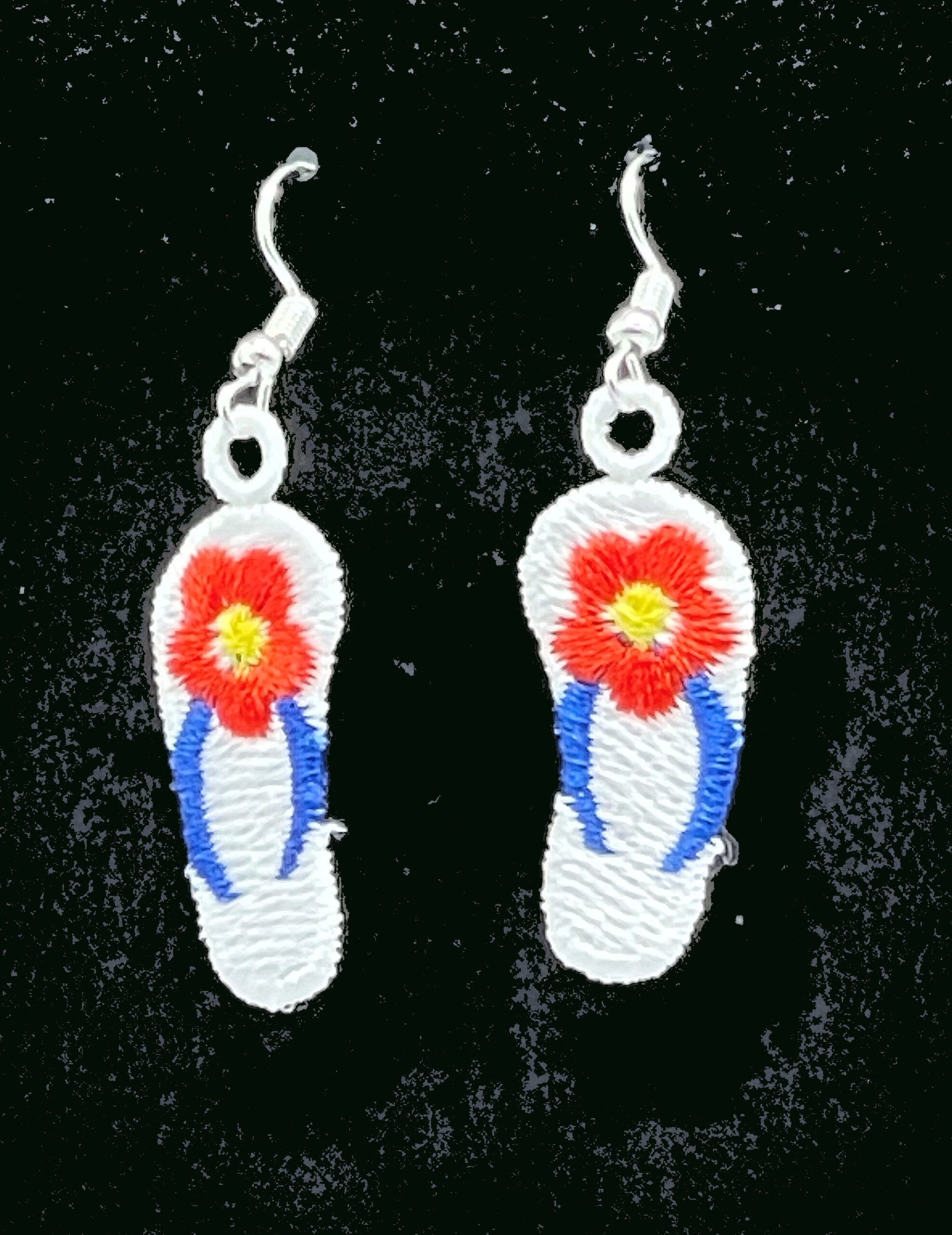 Flip Flop Embroidered Earrings - Image 3