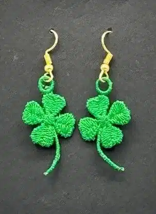 4 Leaf Clover Embroidered Earrings