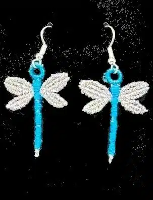 Drangonfly Embroidered Earrings