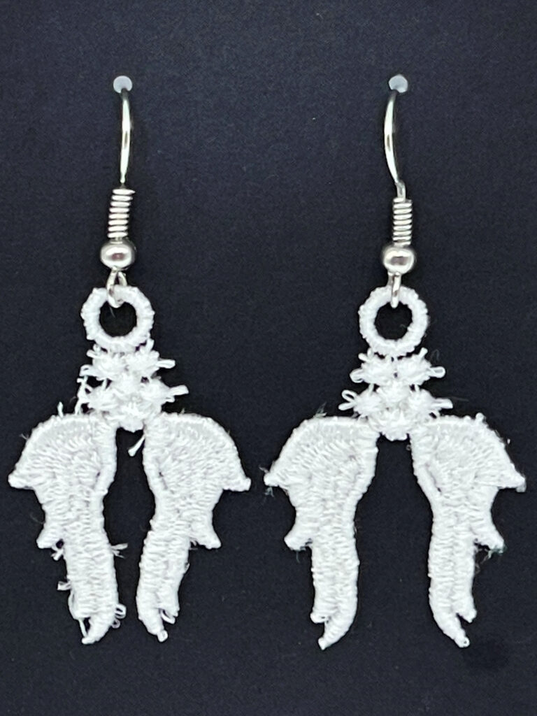 Angel Wing Embroidered Earrings