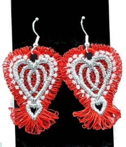 Fringed Heart Silver Metallic C SB