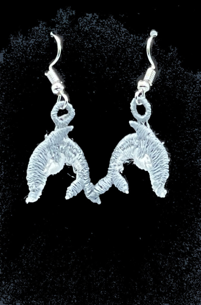 Dolphin Embroidered Earrings