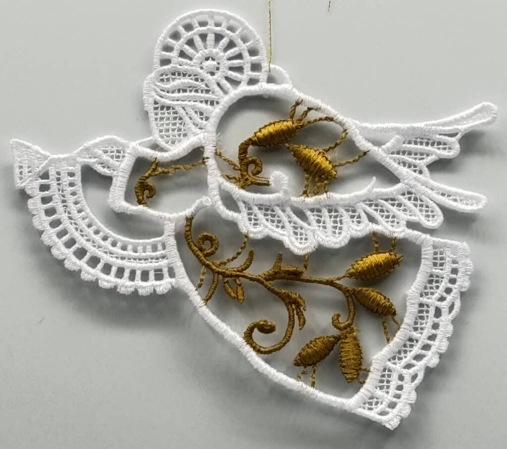 Angel with Trumpet Embroidered Ornament