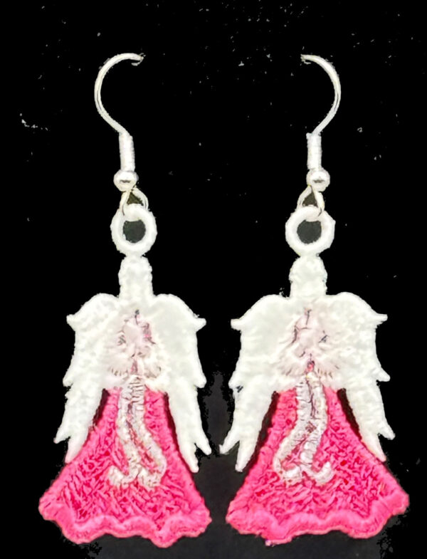 Angel Embroidered Earrings - Image 2