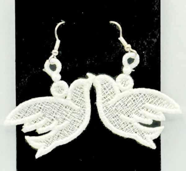 Dove Embroidered Earrings