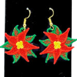 Poinsettia and Leaves Earrings C BB