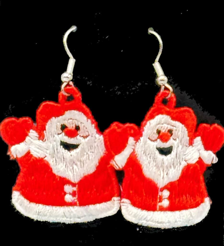 Santa Claus Embroidered Earrings