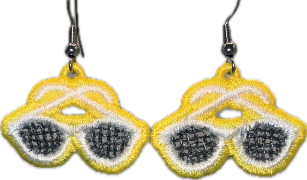 Sunglasses Embroidered Earrings